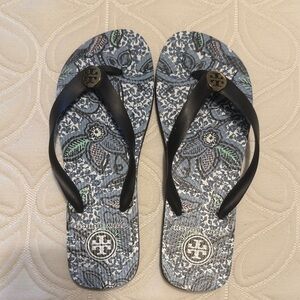 Tory Burch Black and Blue Sandals